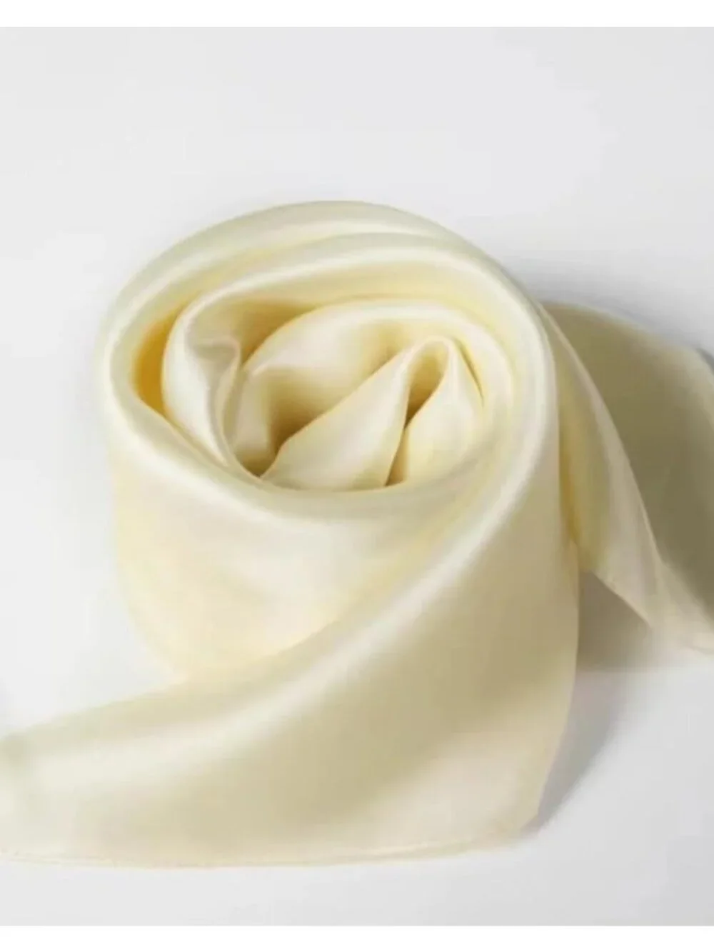 Women's Solid Color Off-white Square Scarf for Digital Printed Headscarf Silk